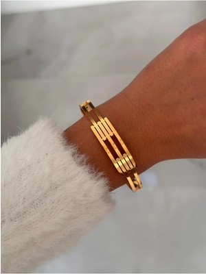 Hercy Kaburga Model Ithal Paslanmaz Çelik Kelepçe Bileklik