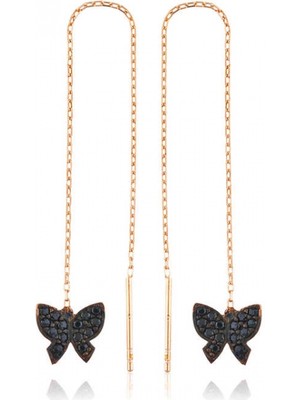 Supertrend Gümüş Kelebek Zincir Küpe