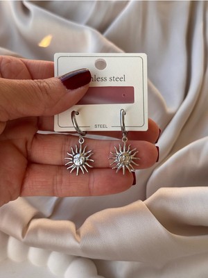 Hercy 316 L Paslanmaz Çelik Güneş Küpe | Gold Çelik Küpe