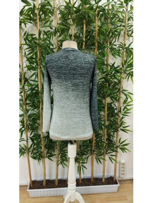 Barış Beauty Kadın Uzun Kollu Bisiklet Yakalı Desenli Süprem Bluz