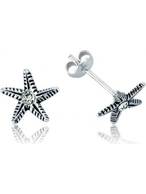 Supertrend Gümüş Deniz Yıldızı Çivili Küpe