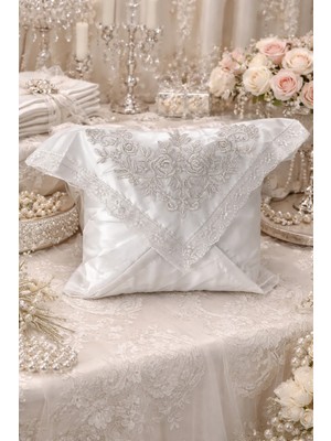 Dilex Bohça Çeyizlik Bohça Gelin Bohçası Damat Bohçası Saten Piliseli Beyaz Gri Gold Pudra