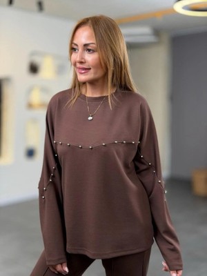 Barış Beauty Kadın Inci Detay Modal Kumaş Ikili Takım