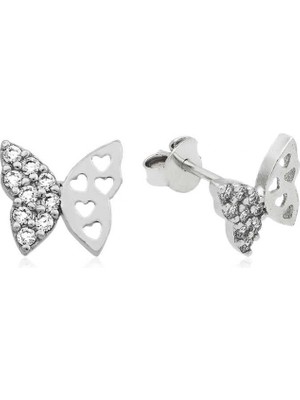 Supertrend Gümüş Çivili Kelebek Küpe