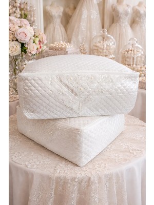 Dilex 2 'li Hurç Set Çeyizlik Bohça Gelin Bohçası Damat Bohçası Saten  Kazak