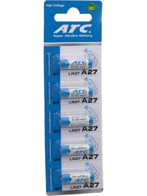Luz&pos Atc Super Alkaline Battery A27 - 27A LR27 Araç - Oto Kumanda Pili 12V 5li Kart