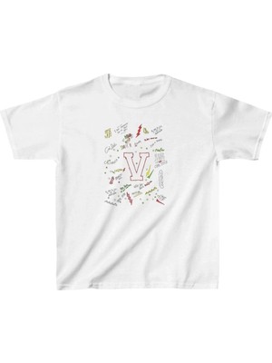 Giyim Center Unisex Çocuk Baskılı T-Shirt - Beyaz