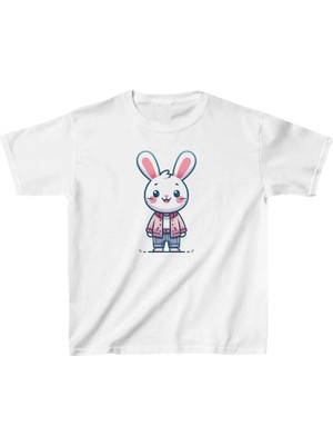 Giyim Center Unisex Çocuk Baskılı T-Shirt - Beyaz