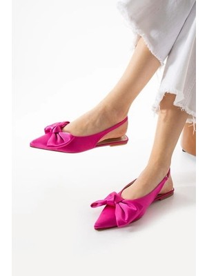 Erbilden Cenya Fuşya Saten Babet Ayakkabı