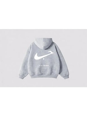 Divin Unısıx Kapşonlu Baskılı Sweat Kaliteli Kumaş Modern Oversize Kesim