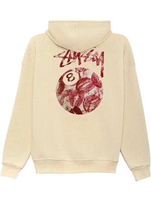 Divin Unisex Siyah Oversize Kapüşonlu Sweatshirt – 8 Ball Baskılı