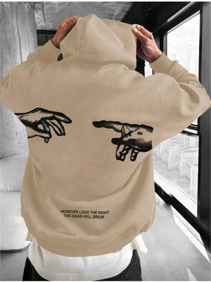 Divin Unısex Sırt Baskılı Oversize Kapüşonlu Sweatshirt– Sıcak, Rahat ve Trend