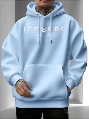 Divin Erkek Kapşonlu Baskılı Sweat Kaliteli 3 Iplik Kumaş Modern Oversize Kesim