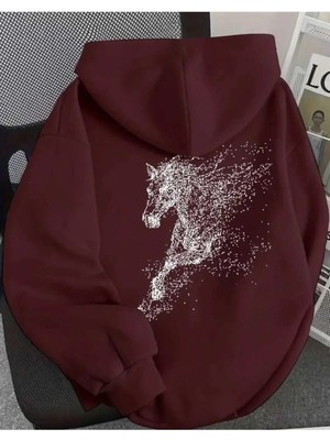 Divin Bordo Kapüşonlu Sweatshirt – Sıcak, Rahat ve Trend Tasarım