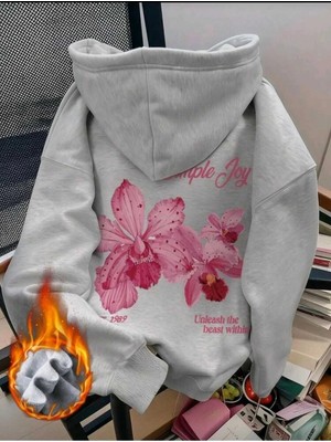 Divin Kadın Baskılı Sweatshırt Kaliteli Kumaş Oversize Kesim