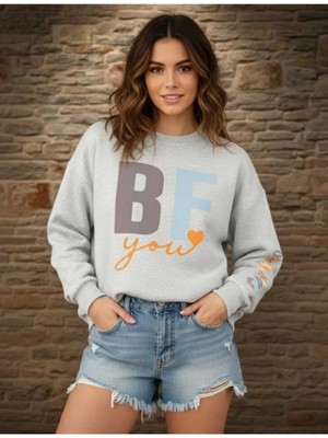Divin Kadın Günlük Motivasyon Oversize Sweatshirt