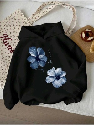 Divin Kadın Baskılı Sweatshırt Kaliteli Kumaş Oversize Kesim