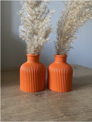 Özgürce Iskandinav Tarzı Beton Vazo Biblo Seti, 10CM Çok Şık, Çiftli Dekorasyon