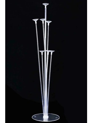 Güzelyüz Avm 1 Adet Ayaklı Balon Standı | 7 Adet Balon Kapasiteli Şeffaf Doğum Günü Özel Gün Balon Süsleme Standı