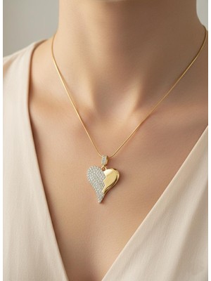 Çelik Kalp Modelli Kolye