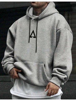 Divin Minimal Logolu Lacivert Erkek Kapüşonlu Sweatshirt
