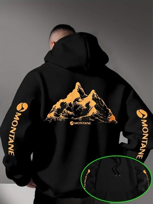 Divin Erkek Kapşonlu Baskılı Sweat Kaliteli 3 Iplik Kumaş Modern Oversize Kesim