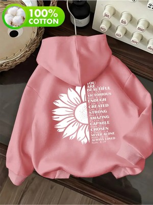 Divin -Kadın Çiçek Baskılı Sweatshırt 3iplik Kaliteli Kumaş Oversize Kesim