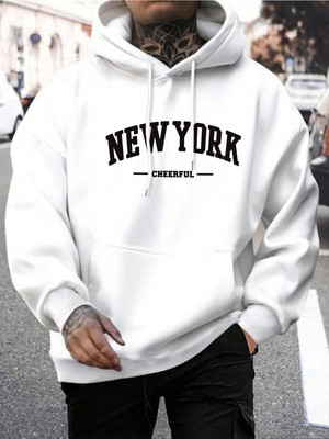 Divin -Erkek New York Baskılı Eşofman Altı Pantolon 3iplik Kaliteli Kumaş Beli Lastikl