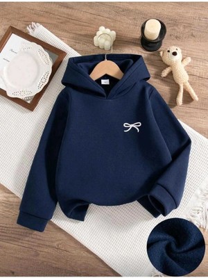 Divin Şık ve Rahat Fiyonk Baskılı Kapüşonlu Sweatshirt