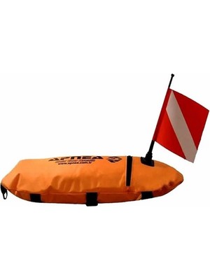 Apnea Torpedo Cordura Kumaş Kaplı 25M Ipli Bayraklı Turuncu Şamandıra
