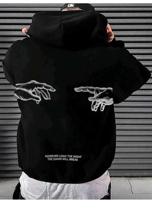 Divin Unısex Sırt Baskılı Oversize Kapüşonlu Sweatshirt– Sıcak, Rahat ve Trend