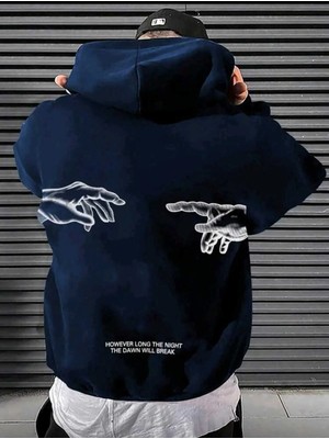 Divin Unısex Sırt Baskılı Oversize Kapüşonlu Sweatshirt– Sıcak, Rahat ve Trend