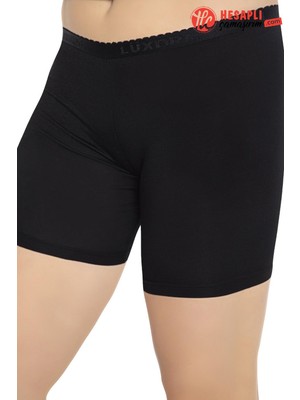 Lüx Drm 3003 Büyük Beden Kadın Bambu Nefes Alabilen Terletmez Kumaş Ağlı Diz Üstü Kısa Tayt Elbise Altı Giyilebilir