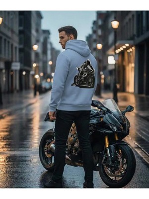 Divin Kapüşonlu Motorcycle Spirit Oversiz Sweatshirt