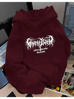 Divin Bordo Kapüşonlu Sweatshirt – Sıcak, Rahat ve Trend Tasarım