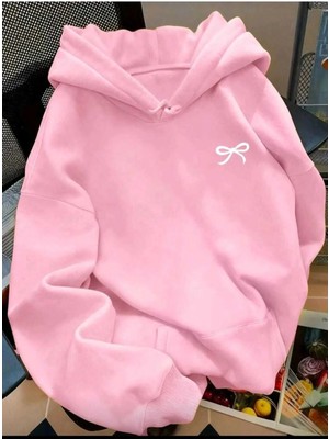 Divin Şık ve Rahat Fiyonk Baskılı Kapüşonlu Sweatshirt