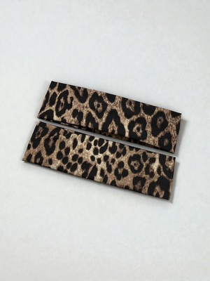 Vera House Leoparlı Pamuklu Penye Kaymaz Saç Bandı - Leopar Saç Bandanası 2li