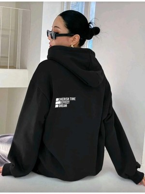 Divin Unısex Sırt Baskılı Oversize Kapüşonlu Sweatshirt– Sıcak, Rahat ve Trend