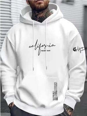 Divin -Erkek Baskılı Sweatshırt 3iplik Kaliteli Kumaş Oversize Kesim