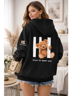 Divin Kadın Baskılı Sweatshırt Kaliteli Kumaş Oversize Kesim