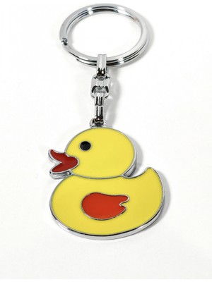 Moncuk Design Sarı Ördek Figürlü Metal Anahtarlık – Eğlenceli Tasarım ve Renkli Detayların Neşeli Buluşması