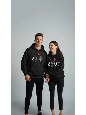 Divin Aşk Bağı Çift Sweatshirt 2li Baskili Sweatshirt