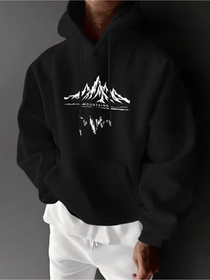 Divin Erkek Baskılı Ekj Sweatshırt 3iplik Kaliteli Kumaş Oversize Kesim