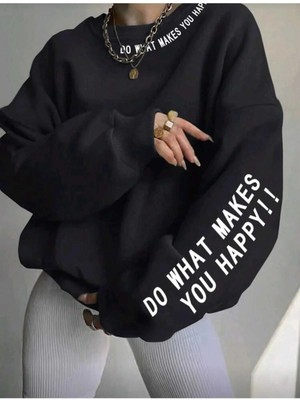 Divin Kadın Günlük Motivasyon Oversize Sweatshirt