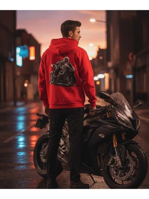 Divin Kapüşonlu Motorcycle Spirit Oversiz Sweatshirt