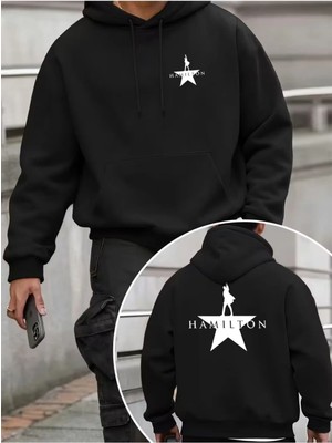 Divin Erkek Kapşonlu Baskılı Sweat Kaliteli 3 Iplik Kumaş Modern Oversize Kesim