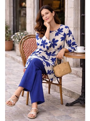 Tenra Bürümcük Kumaş Alt Üst Kadın Takım Oversize-Tesettüre Uygun