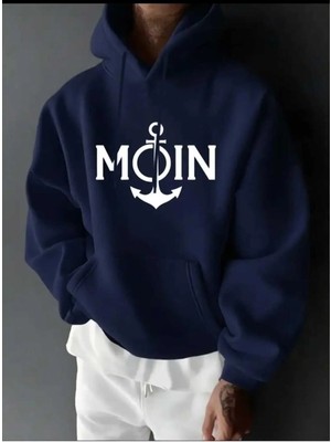 Divin Erkek Kapşonlu Baskılı Sweat Kaliteli 3 Iplik Kumaş Modern Oversize Kesim