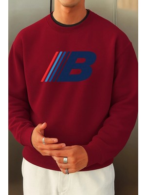 Divin Erkek Baskılı Sweatshırt Kapüşonlu Oversize Kesim Pamuklu