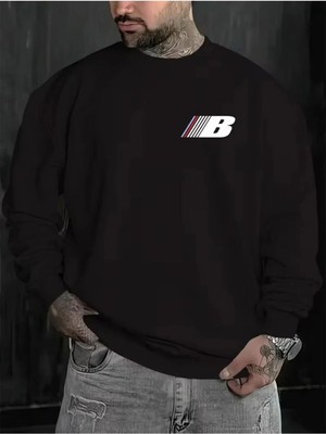 Divin Baskılı Oversize Unisex Bisiklet Yaka Sweatşhirt